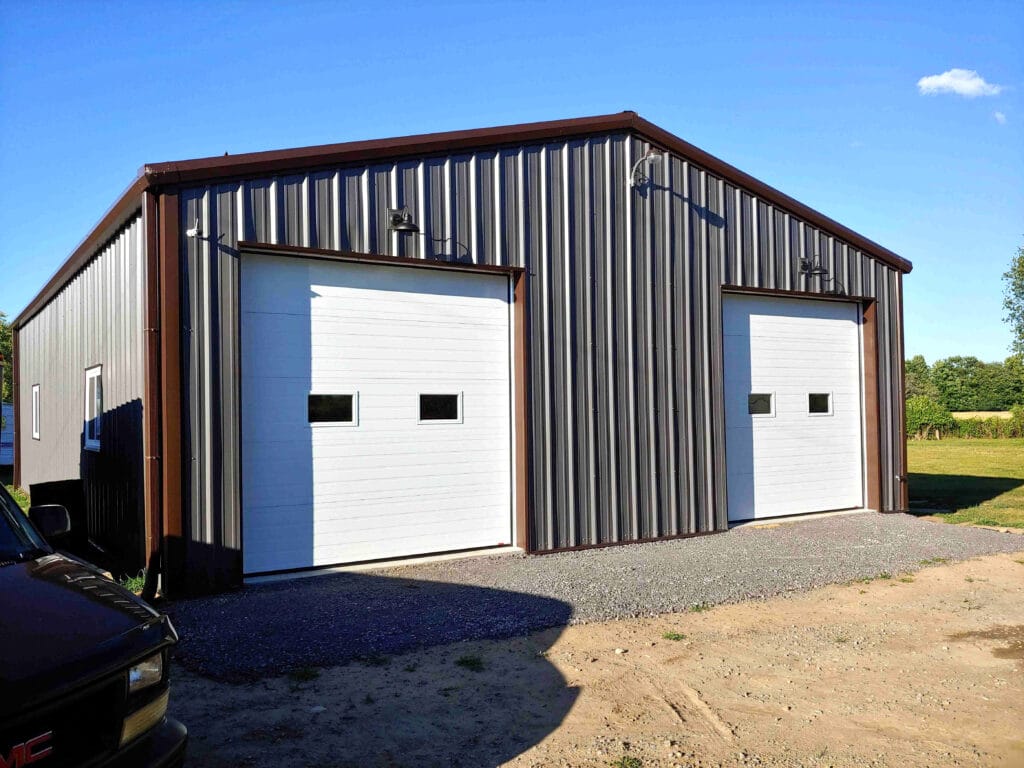 Custom garage steel building designed for RV and truck storage
