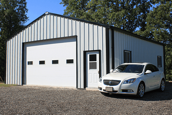 Custom garage steel building designed for RV and truck storage