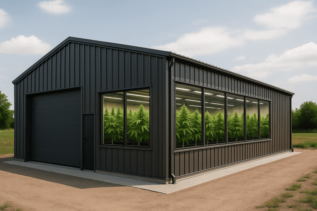 Steel cannabis building for indoor marijuana cultivation in Canada