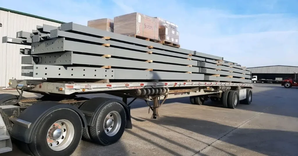 Tower Steel Buildings shipment of pre-engineered steel components ready for delivery across Ontario