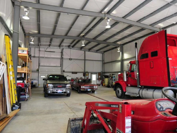 Heavy-duty steel truck garages in Toronto with tall openings