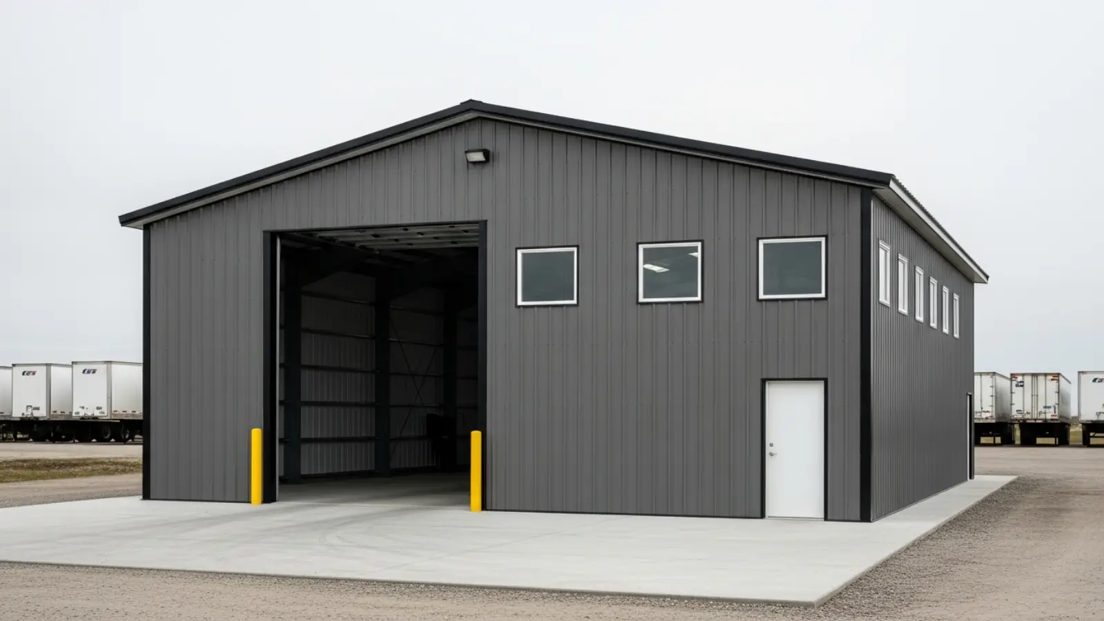 60X100X16 Truck Garage Kit - Large Metal Truck Facility