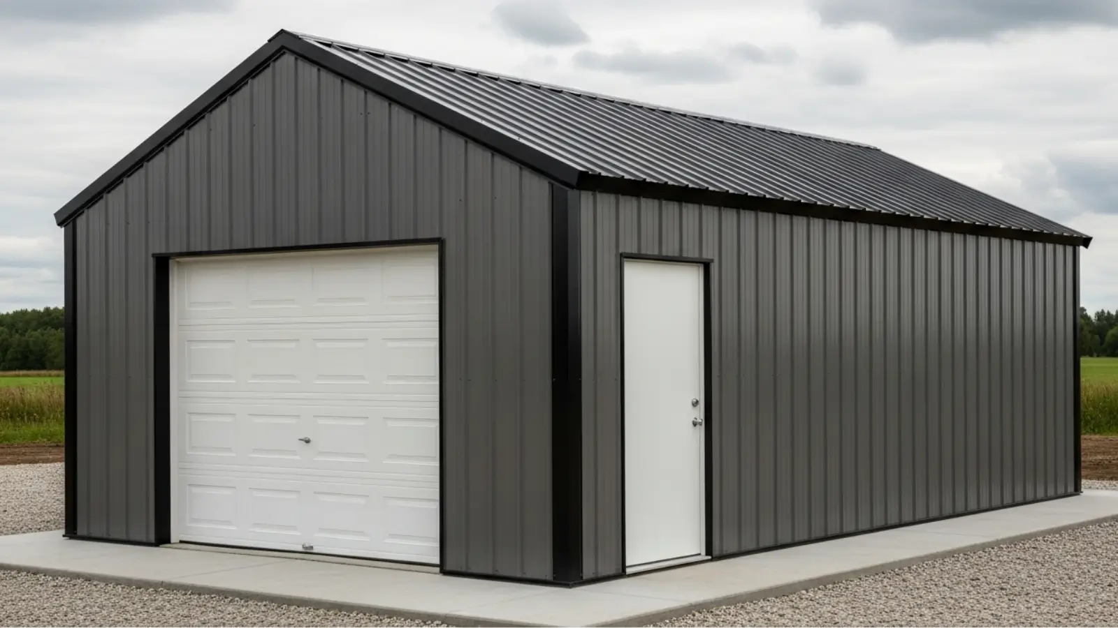 16X20X10 Steel Garage Kit - Prefab Metal Garage for Vehicles