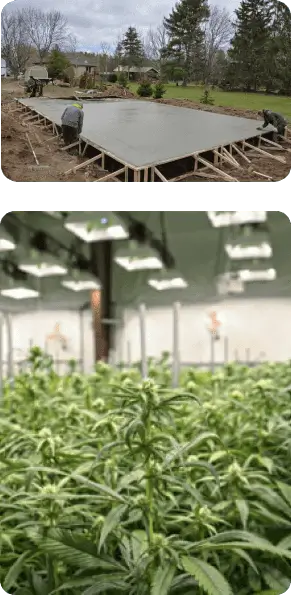 Foundation & Cannabis Building Construction Canada – Tower Steel Buildings Concrete foundation and cannabis steel building project in Canada by Tower Steel Buildings