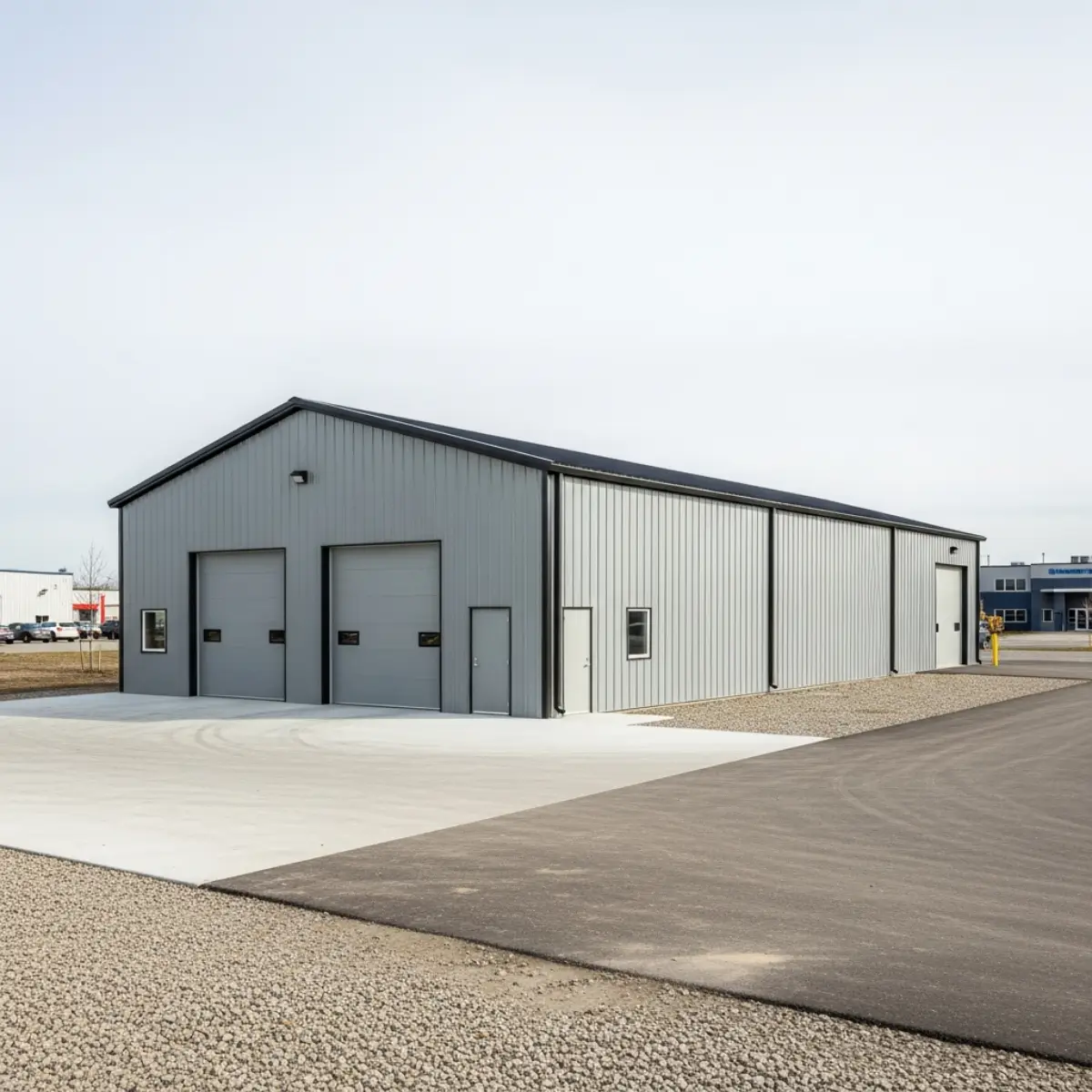 40x80x16 commercial steel building kit designed for multi-use business operations.