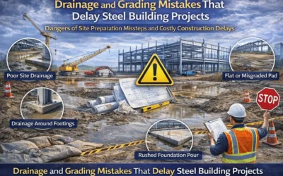 Drainage and Grading Mistakes That Delay Steel Building Projects