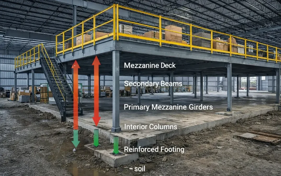 Mezzanines and Interior Load Design in Steel Buildings