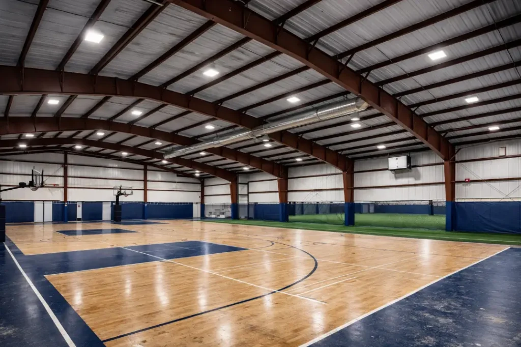 indoor sports facility steel building clear span basketball court Canada