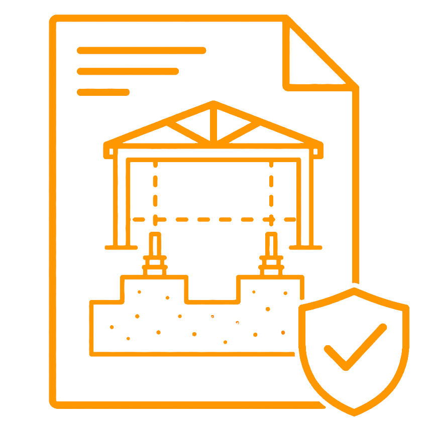 PEI building permit icon for steel building drawings, foundations, inspections, and construction-code review