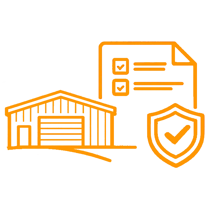 Farm building rules icon for Saskatchewan agricultural steel building permit review and local bylaw confirmation.