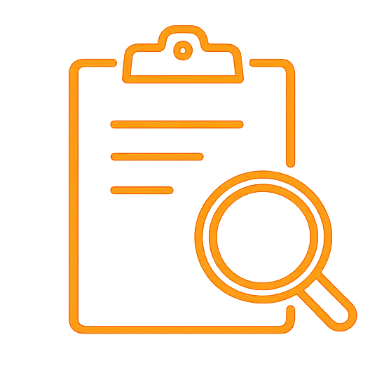 Permit submission and inspection icon for Saskatchewan steel building review comments, approval, construction, and closeout.