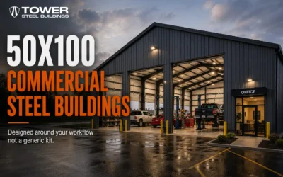50×100 Steel Buildings for Auto Service, Storage and Commercial Use