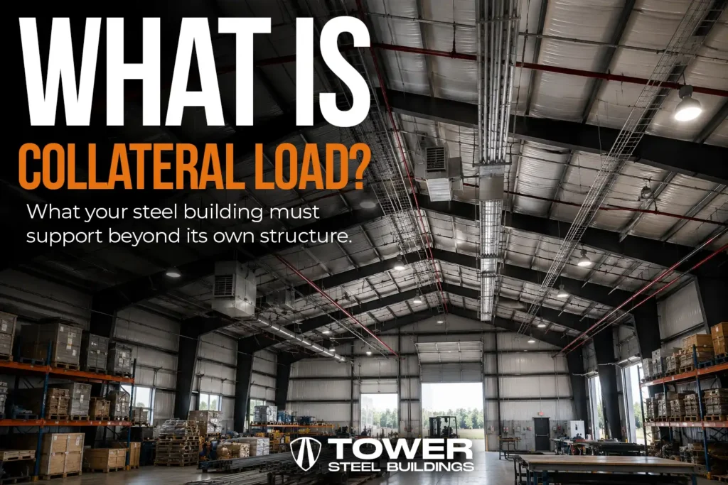Collateral load in a steel building with suspended HVAC and lighting