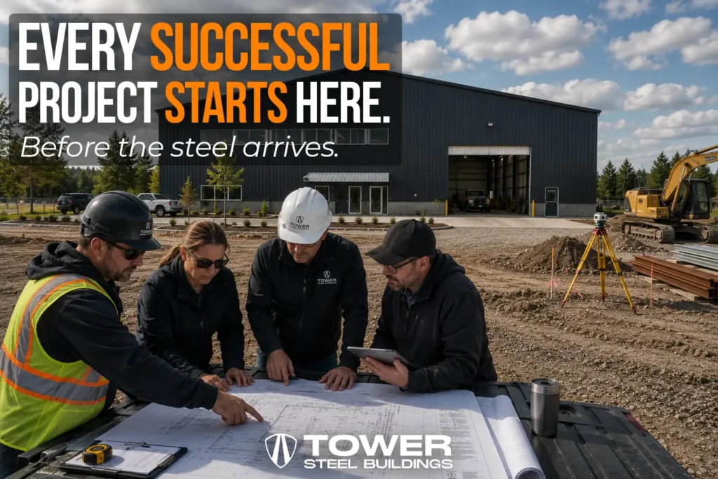 Commercial steel building project in Ontario