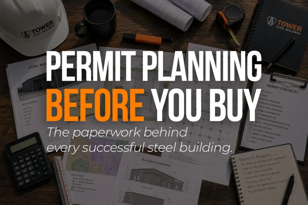 Ontario steel building permits and permit planning documents