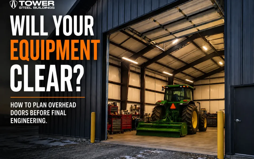 steel building overhead door sizes planned for tractor and equipment clearance