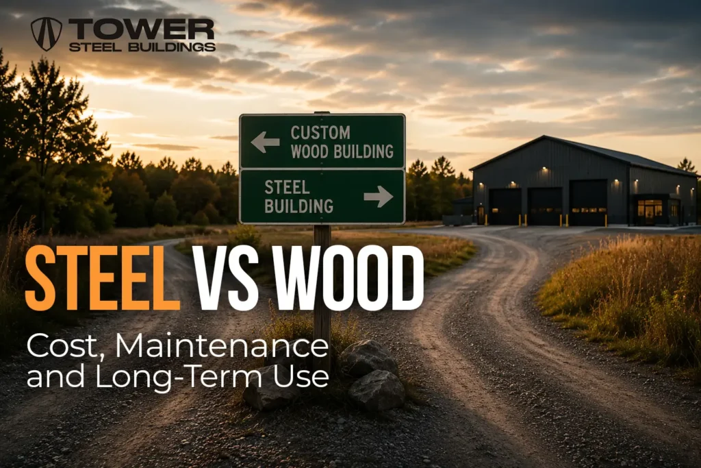 steel building vs wood building Ontario comparison for garages and workshops