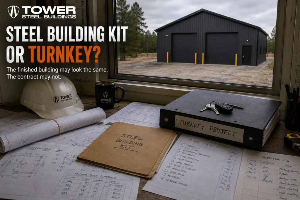 steel garage kits Ontario compared with turnkey steel building construction