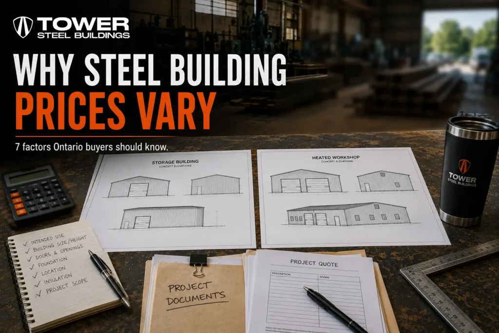 Steel building cost in Ontario 2026 pricing guide