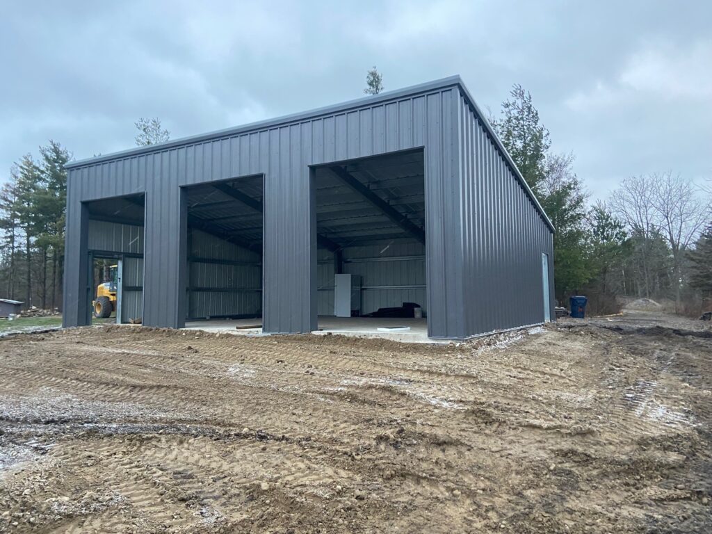 Completed 30 × 40 steel garage in Hamilton, Ontario