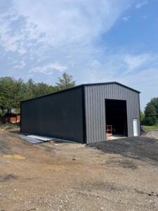 Steel truck garage in Branchton, Ontario
